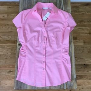 New York & Company v-neck button down shirt